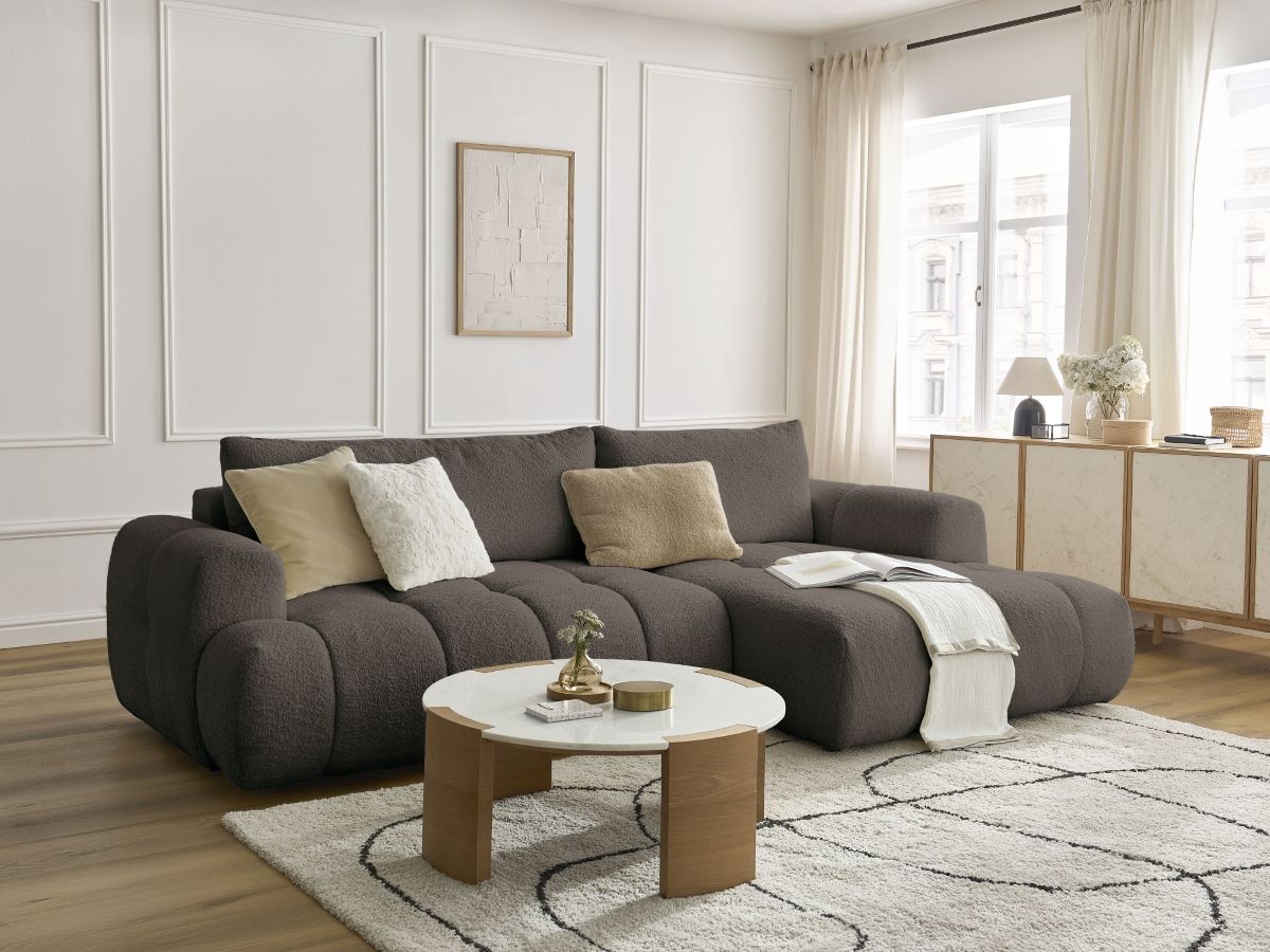 canape d angle convertible fuji tissu bouclette