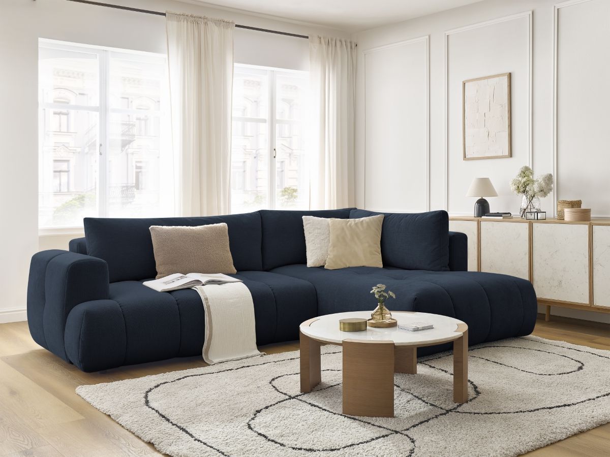 canape d angle l convertible fuji tissu lisse