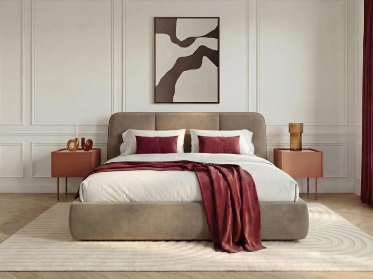 lit coffre electrique moona velours lisse