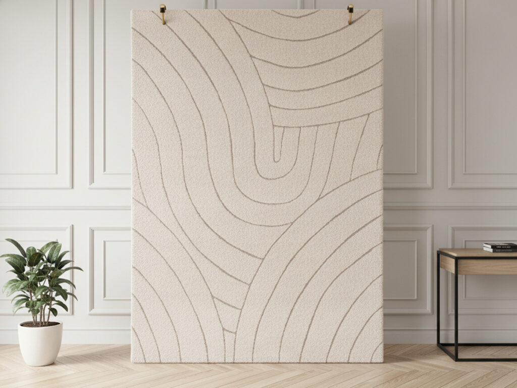 tapis poils ras benoit motif abstrait