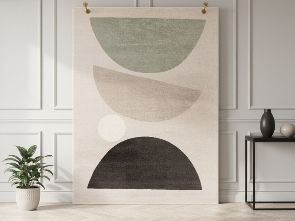 tapis poils ras martine motif abstrait